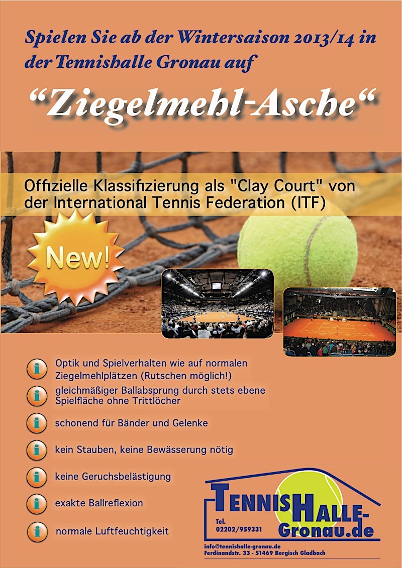 Tennishalle Asche bergisch Gladbach